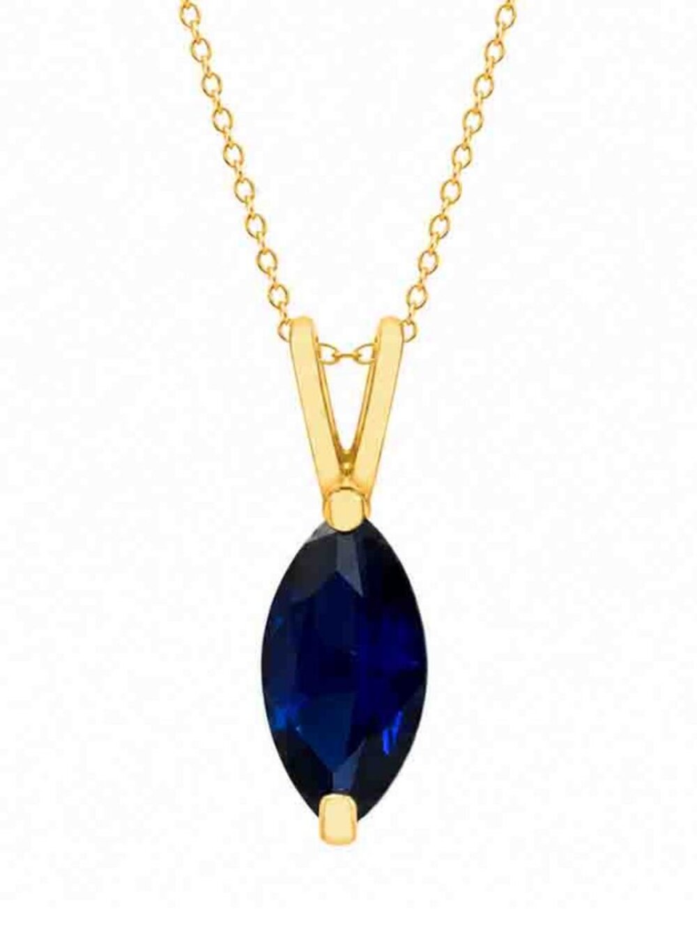 Genuine 1.95 Cts Blue Sapphire Pendant SOLID 14k Gold